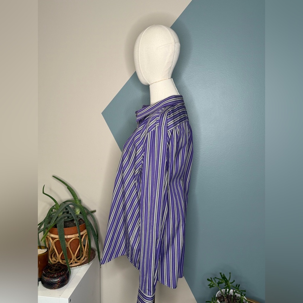 Lauren Ralph Lauren Purple Striped Cotton Button Down Shirt XL classic 90 - Picture 3 of 13